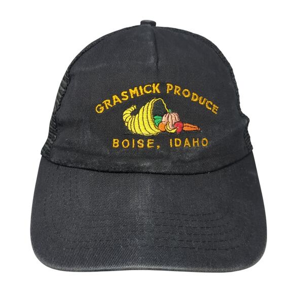 Grasmick Produce Boise Idaho Snapback Trucker Hat Black One Size Hit Wear - Picture 1 of 9